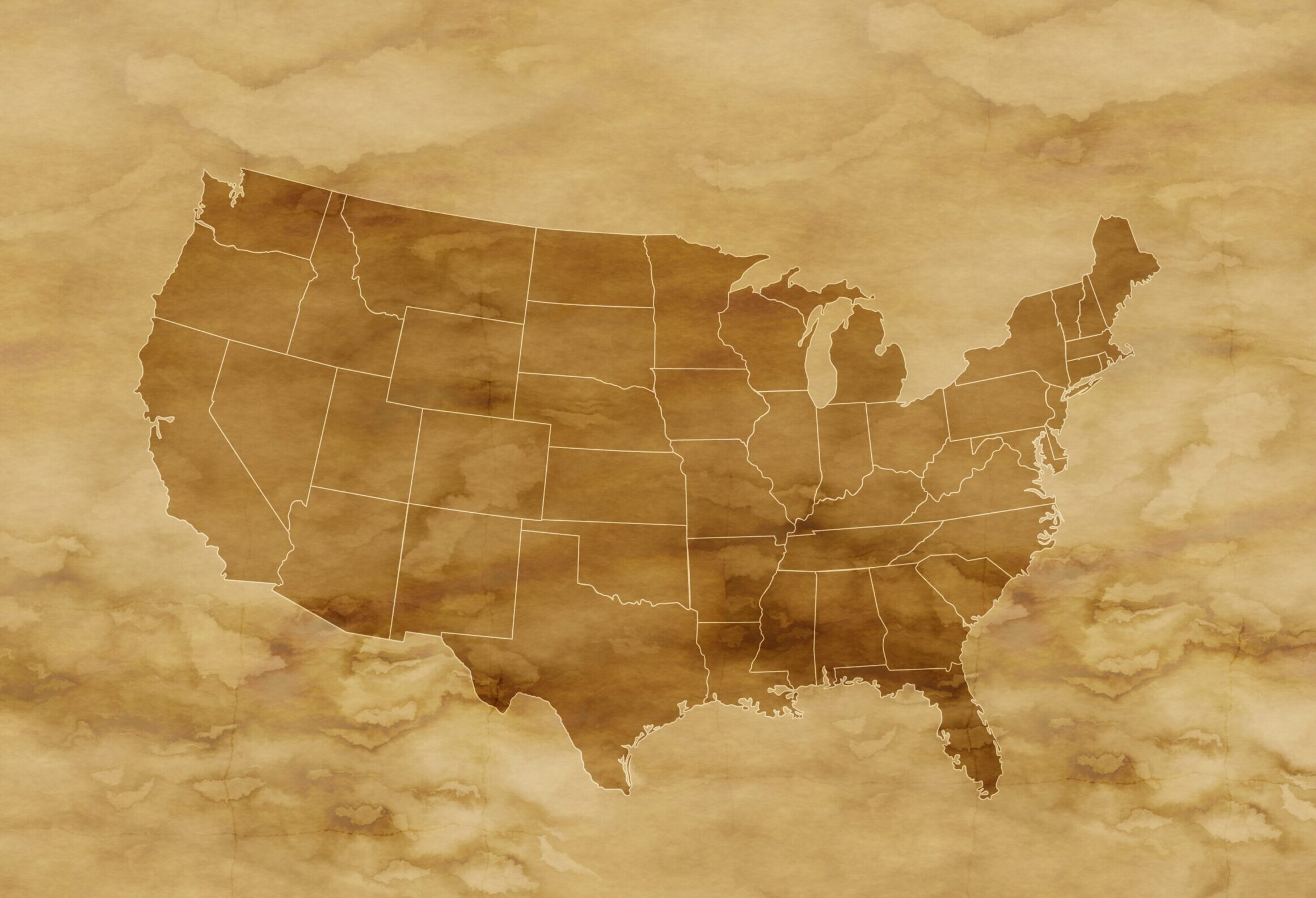 blank map of the United States downloaded from Pixabay